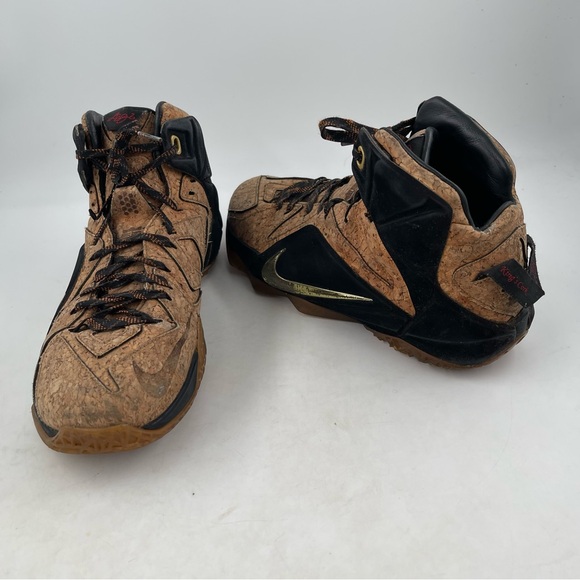 Nike LeBron 12 EXT Cork 2015 Gold Swoosh “King’s Court” Basketball Shoes-Size 10 - Picture 9 of 13